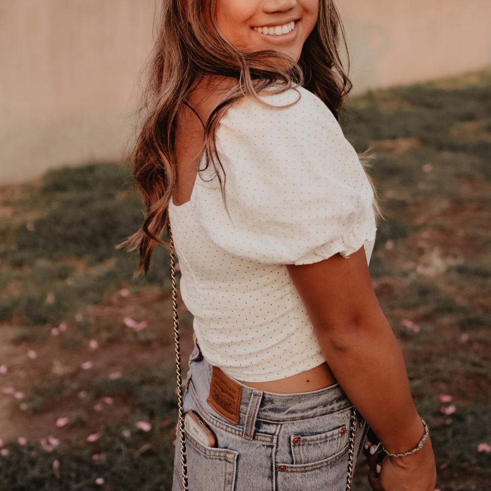 White and black cropped top